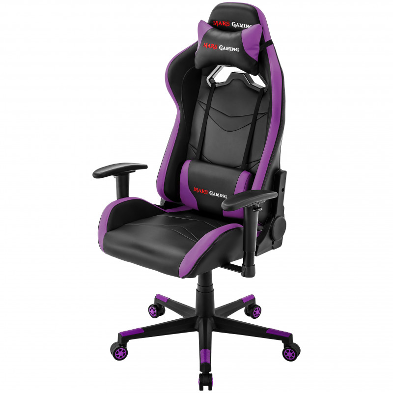 MGC3 SILLA PARA VIDEOJUEGOS UNIVERSAL ASIENTO ACOLCHADO NEGRO, PÚRPURA