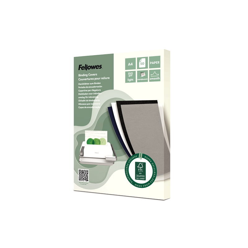 CAJA 50 PORTADAS FELLOWES A4 FSC 150GR