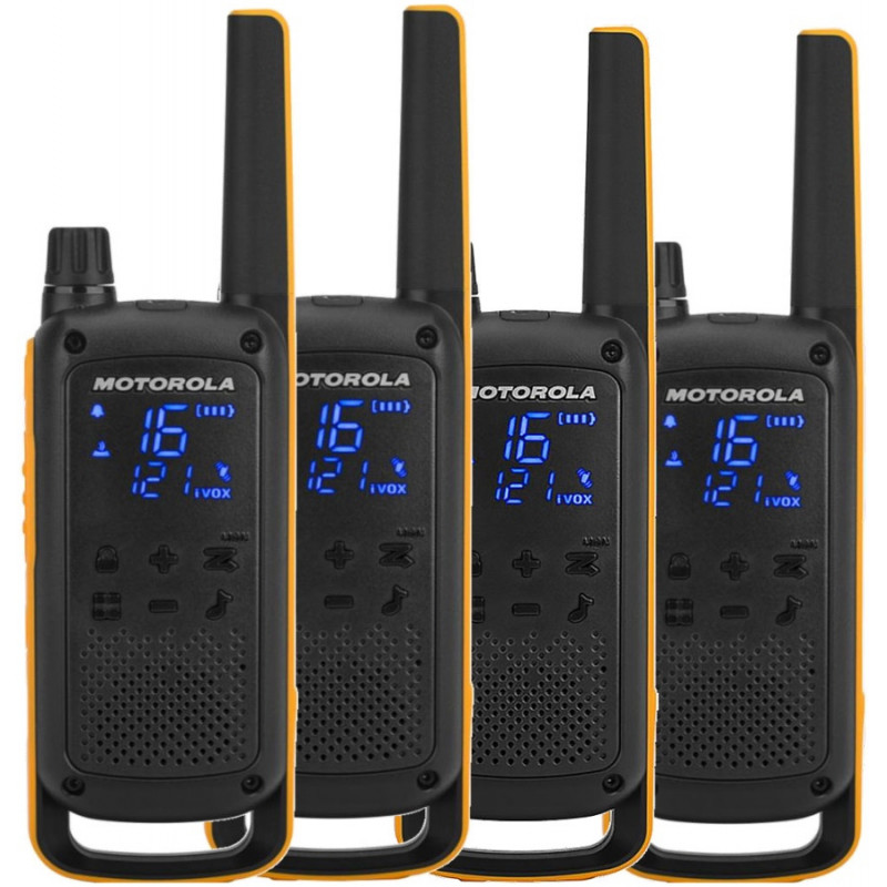 TALKABOUT T82 EXTREME QUAD PACK TWO-WAY RADIOS 16 CANALES NEGRO, NARANJA