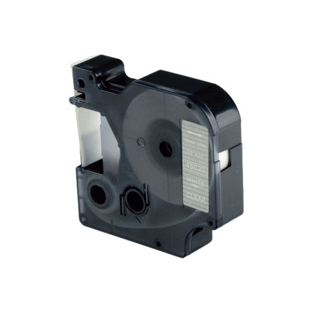 CINTA ROTULAR A-SERIES PARA DYMO D1 12 mm x 7 m MANUAL BLANCO/TRANSPARENTE