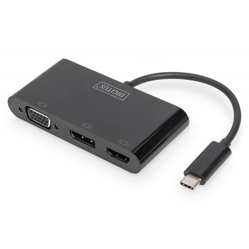 ADAPTADOR DE MONITOR TRIPLE USB-C 3 EN 1 (HDMI, DP, VGA)