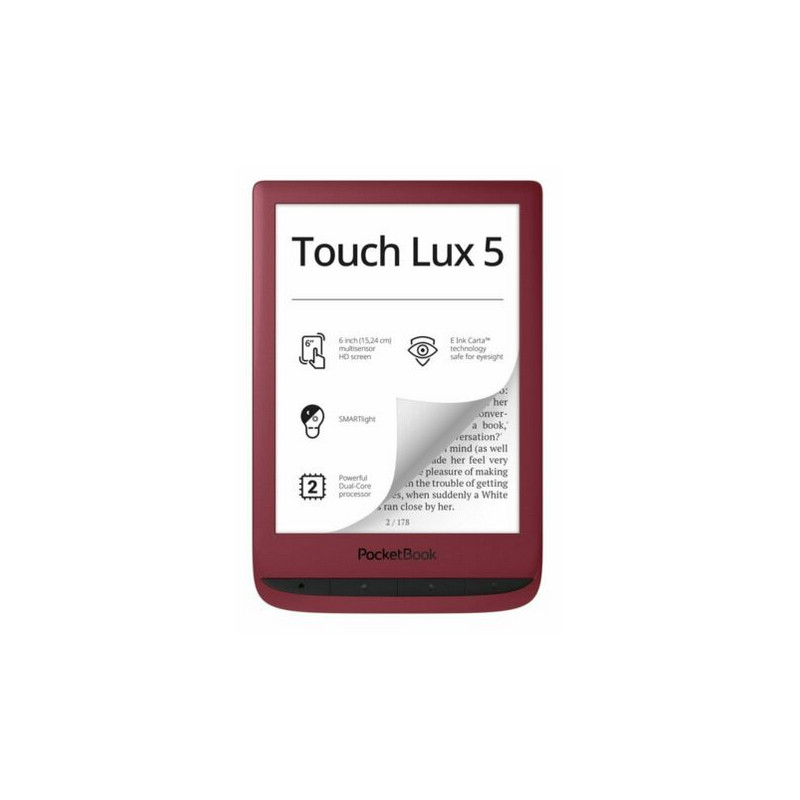 TOUCH LUX 5 LECTORE DE E-BOOK PANTALLA TÁCTIL 8 GB WIFI ROJO