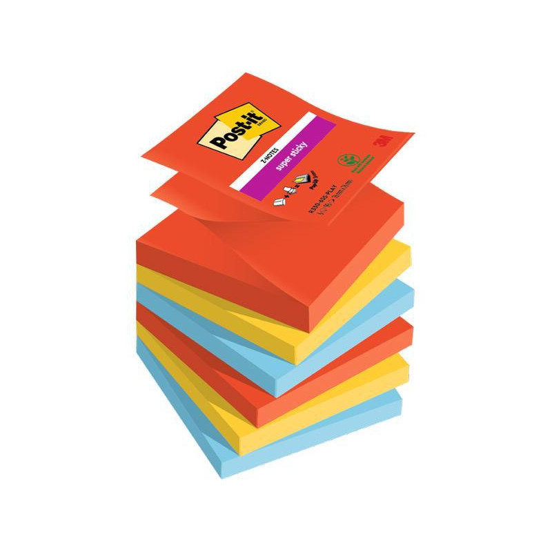 PACK 6 BLOCS Z-NOTAS POST-IT PLAYFUL 76x76mm