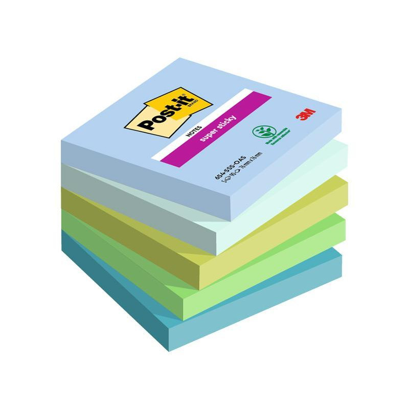 PACK 5 BLOCS NOTAS POST-IT OASIS 76x76mm