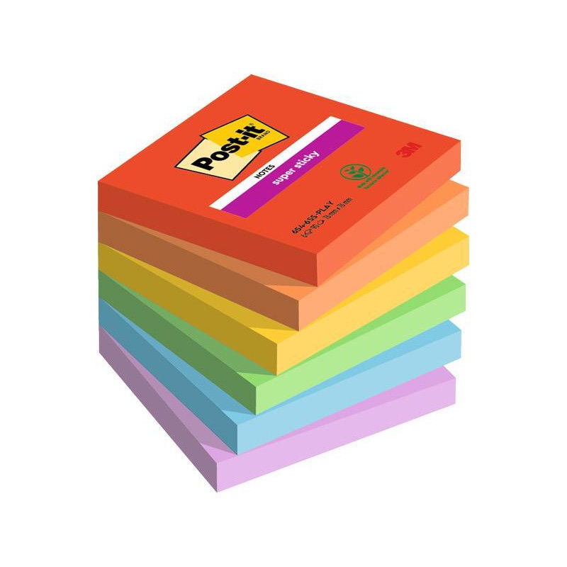 PACK 6 BLOCS NOTAS POST-IT PLAYFUL 76x76mm