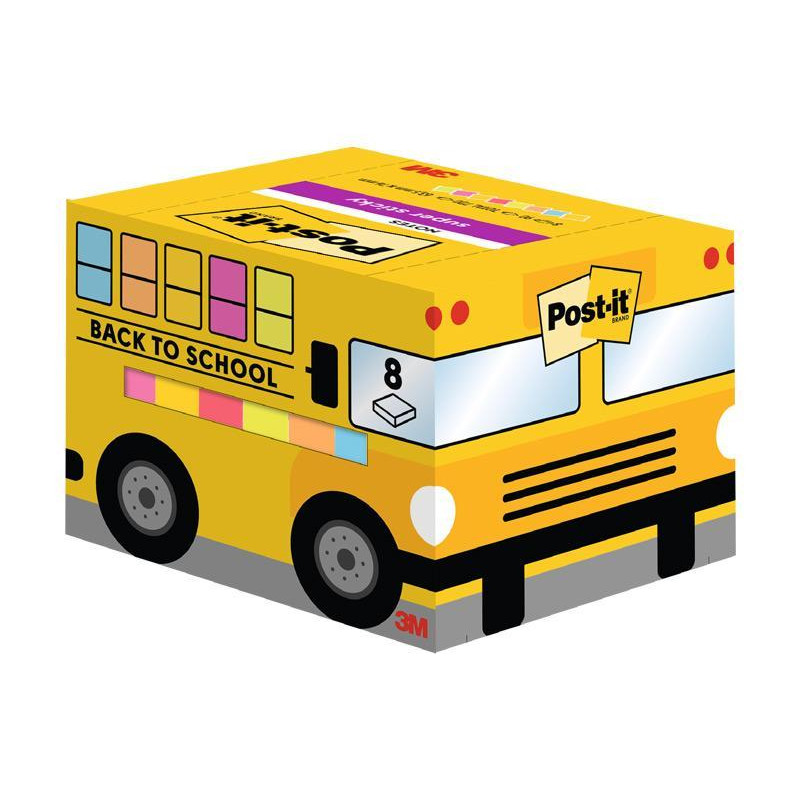 PACK 8 BLOCS NOTAS POST-IT 63,5x76mm SUPER STICKY® BUS