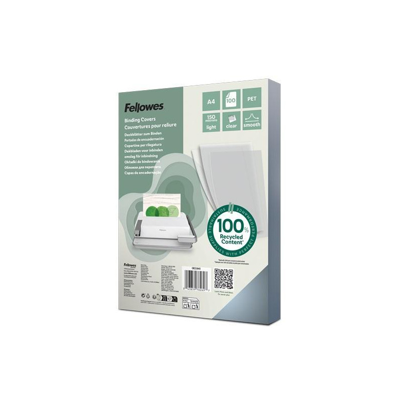 CAJA 100 PORTADAS PARA ENCUADERNAR FELLOWES 180 MICRAS