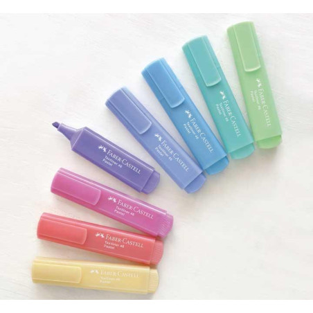 ESTUCHE 8 MARCADORES FLUORESCENTE FABER CASTELL TEXTLINER 1546 PASTEL
