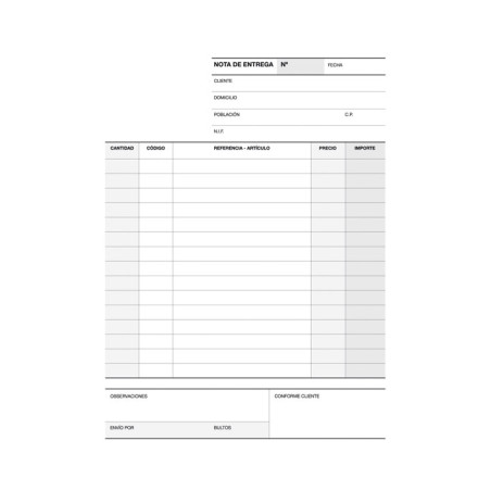 TALONARIO 50h APLI ENTREGAS 1/4 TRIPLICADO CASTELLANO