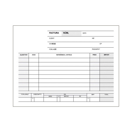 TALONARIO APLI FACTURAS 8º APAISADO CATALÁN