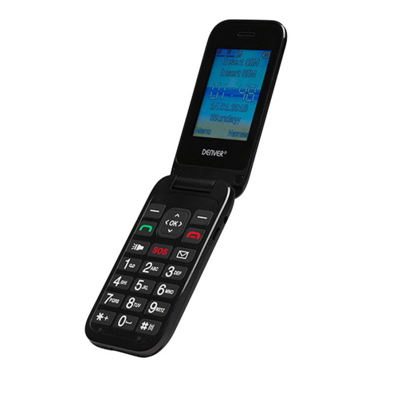 BAS-24200M TELÉFONO MÓVIL 6,1 CM (2.4\") 80 G NEGRO TELÉFONO PARA PERSONAS MAYORES