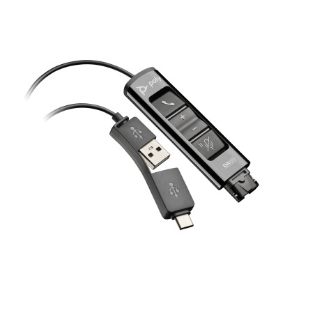 ADAPTADOR NEGRO POLY DA85 USB A QD COMPATIBLE CON TAA