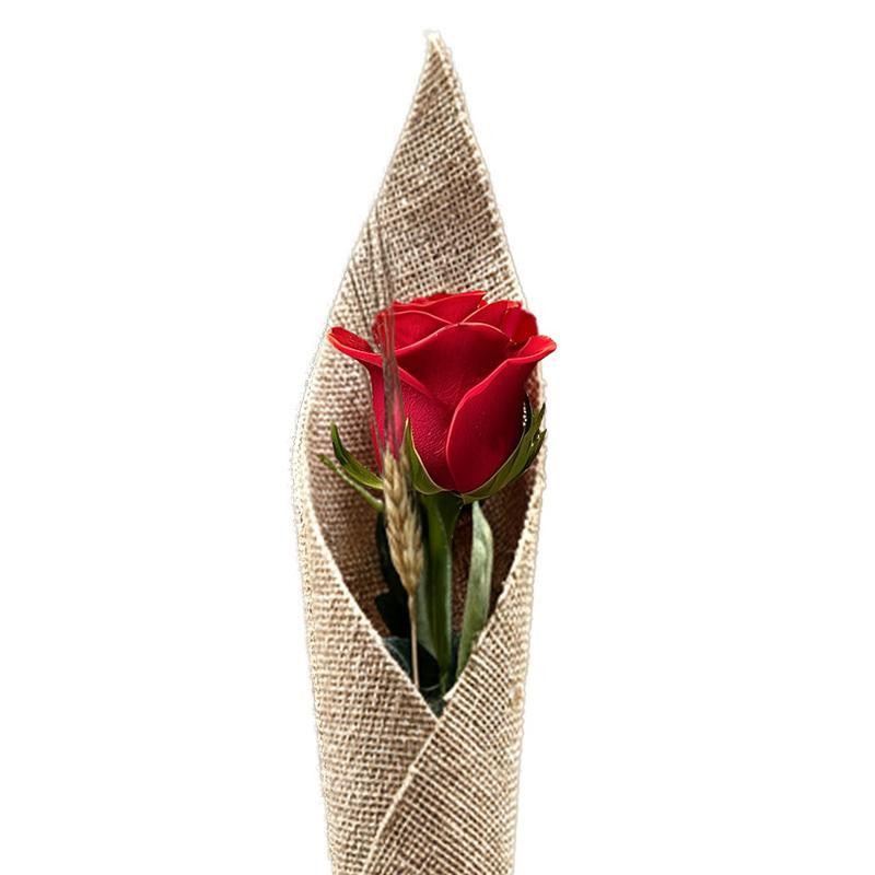 CAJA 25 ROSAS SANT JORDI YUTE NATURAL DE 70cm
