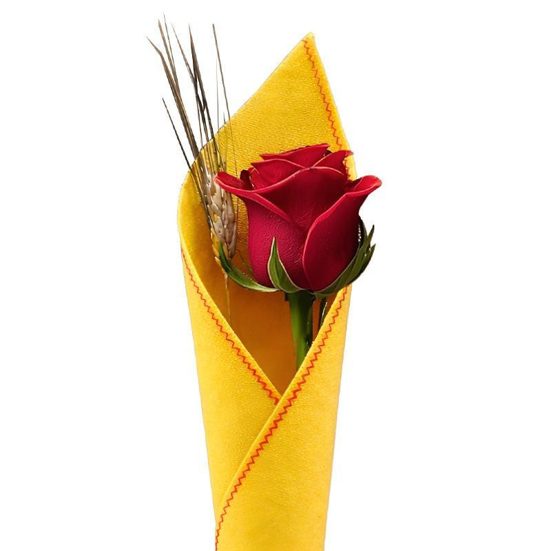 CAJA 30 ROSAS SANT JORDI TELA AMARILLO DE 70cm