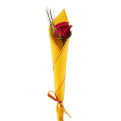 CAJA 30 ROSAS SANT JORDI TELA AMARILLO DE 70cm