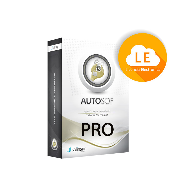 SOFTWARE AUTOSOF PRO LICENCIA ELECTRONICA GESTION TALLERES