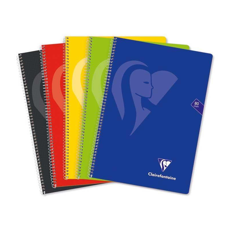 PACK 5 CUADERNOS CLAIREFONTAINE "MIMESYS" Fº COLORES VIVOS TAPA BLANDA