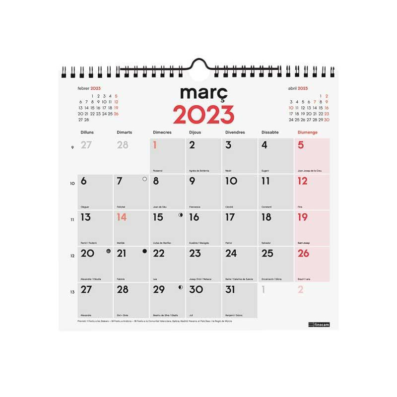 CALENDARIO DE PARED 2023 "NEUTRO: ESCRIBIR M" CATALÁN