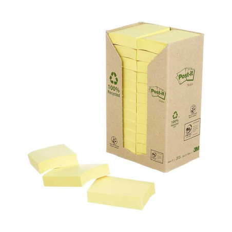 CAJA 24 BLOCS NOTAS POST-IT ECOLÓGICAS 38x51mm
