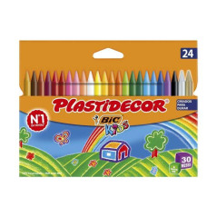 ESTUCHE 24 CERAS BIC KIDS PLASTIDECOR