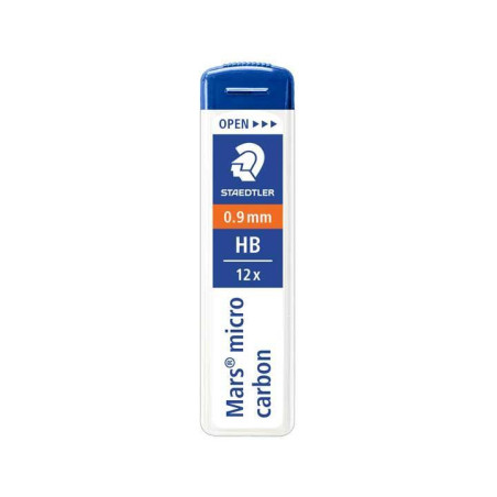 TUBO 12 MINAS STAEDTLER MARS MICRO CARBON 0,9mm HB