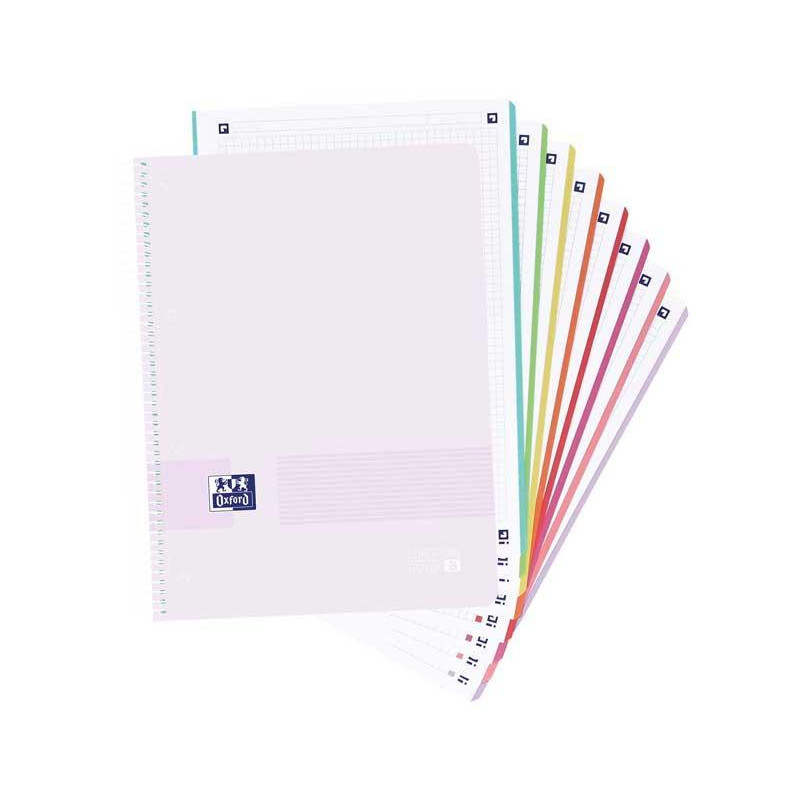 CUADERNO OXFORD "EUROPEANBOOK 8 LIVE&GO" A4+ 160h COLORES PASTEL