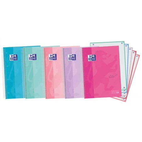 CUADERNO OXFORD "EUROPEANBOOK 5 TOUCH" A4+ 120h COLORES PASTEL HORIZONTAL