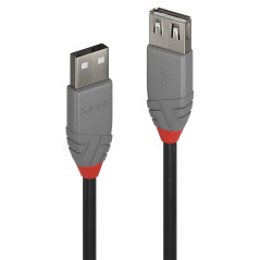 36701 CABLE USB 0,5 M USB 2.0 USB A NEGRO, GRIS