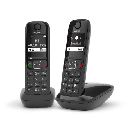AS690 DUO TELÉFONO DECT/ANALÓGICO IDENTIFICADOR DE LLAMADAS NEGRO