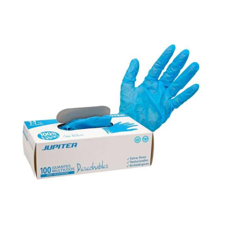 CAJA 100 GUANTES JÚPITER DE NITRILO TALLA 7 - 7,5