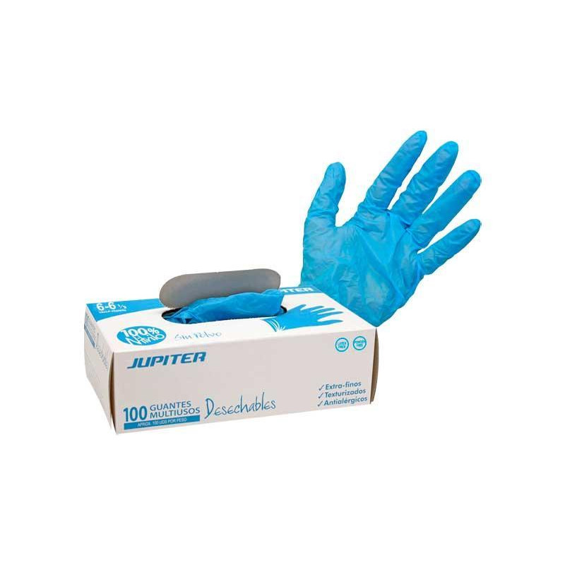 Guantes multiusos de nitrilo para uso general, talla L, color azul, 100 por  caja