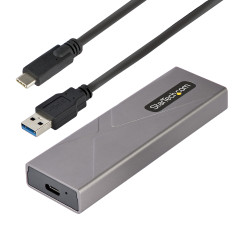 CAJA EXTERNA DE ALUNINIO USB-C 10GBPS A NVME M.2 O SSD M.2 SATA - SIN HERRAMIENTAS PARA SSD M.2 NGFF PCIE/SATA - CON CAB