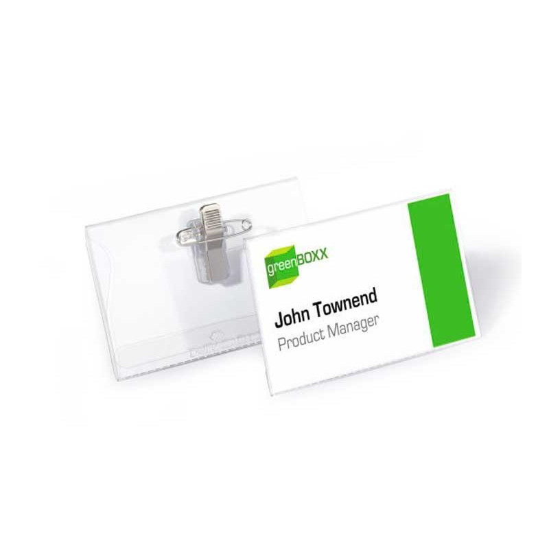 CAJA 50 FUNDAS PORTANOMBRES DURABLE CON PINZA 60x90mm