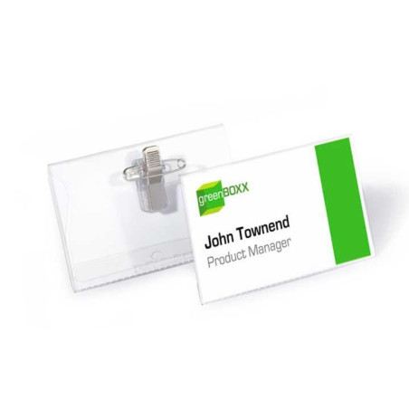 CAJA 50 FUNDAS PORTANOMBRES DURABLE CON PINZA 60x90mm