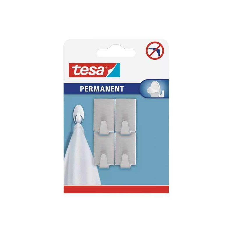 tesa® Escobilla de baño Ekkro, cromada, autoadhesiva - tesa