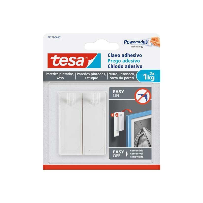 BLÍSTER 2 CLAVOS TESA PARA PAREDES PINTADAS 1kg