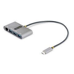 HUB ADAPTADOR USB-C CON ETHERNET DE 3 PUERTOS USB-A - RED ETHERNET GIGABIT RJ45 - USB 3.0 5GB - ALIMENTADO POR EL BUS - 