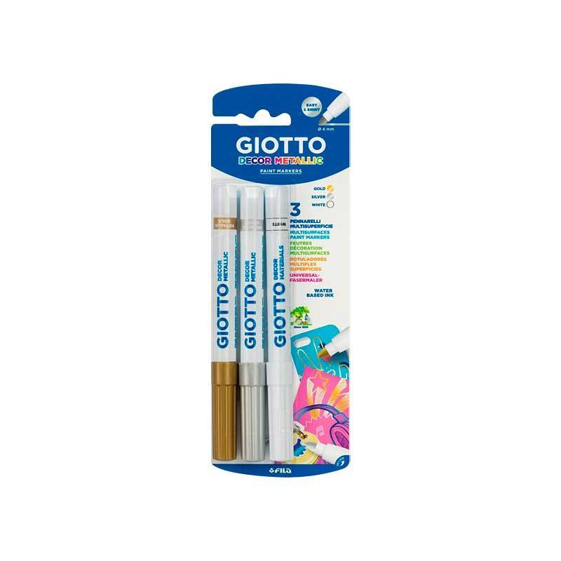 BLÍSTER 3 ROTULADORES GIOTTO DECOR METAL