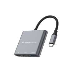 DONN01G HUB DE INTERFAZ USB 3.2 GEN 1 (3.1 GEN 1) TYPE-C 5000 MBIT/S NEGRO, GRIS