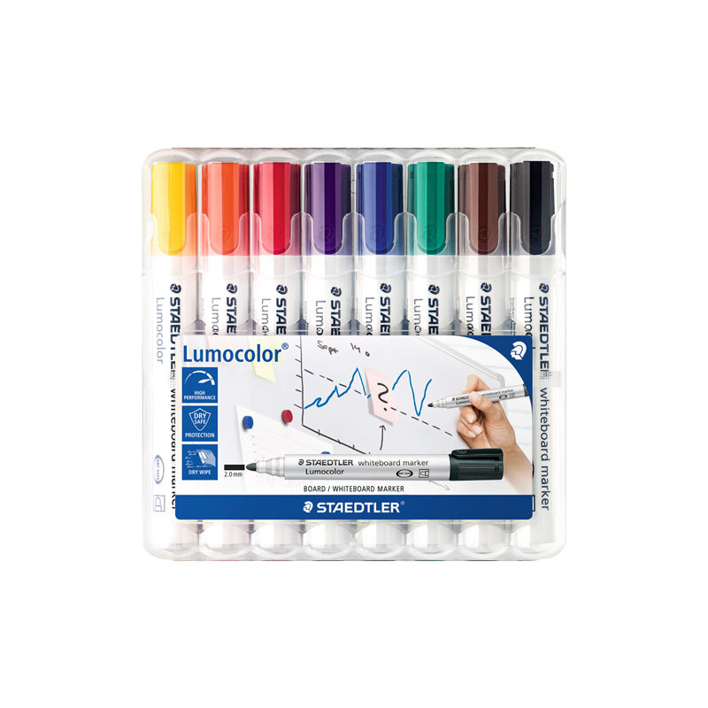 ESTUCHE 8 ROTULADORES STAEDTLER LUMOCOLOR  WHITEBOARD MARKER