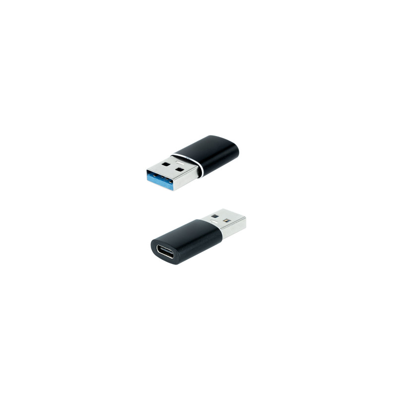 ADAPTADOR USB-A 3.1 A USB-C, USB-A/M-USB-C/H, NEGRO