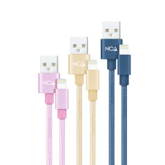 3 CABLES LIGHTNING A USB 2.0, LIGHTNING/M-USB A/M, ROSA, DORADO Y AZUL PACÍFICO, 1 M