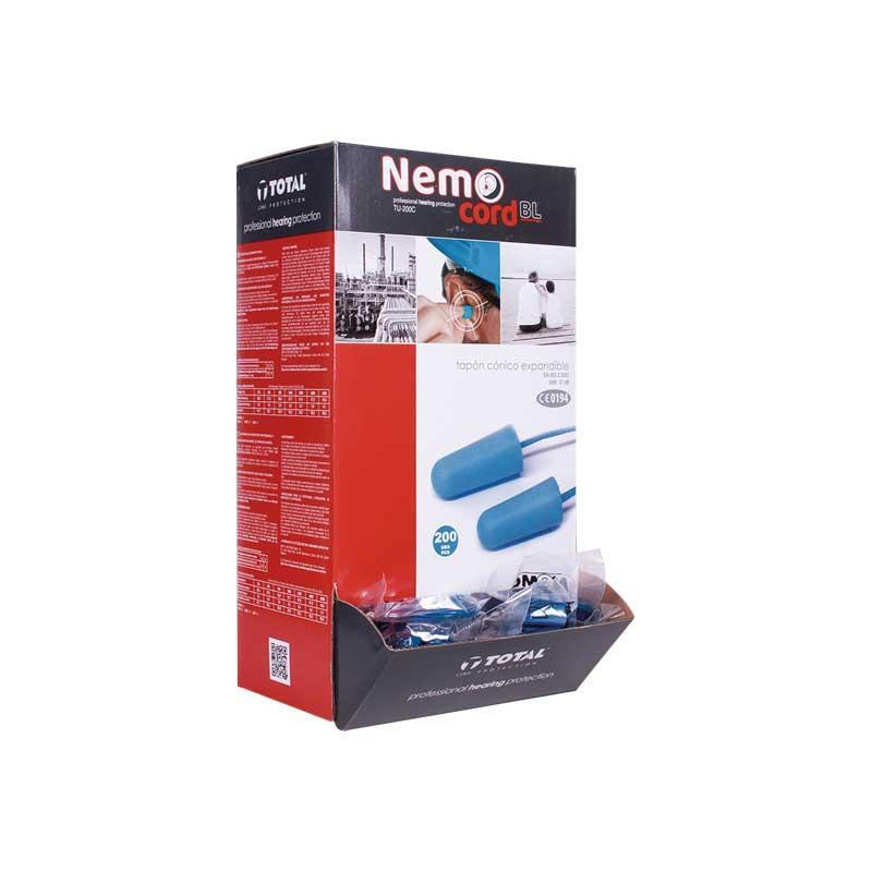 CAJA DISPENSADORA 200 TAPONES ESPUMA "NEMO CON CORDÓN"