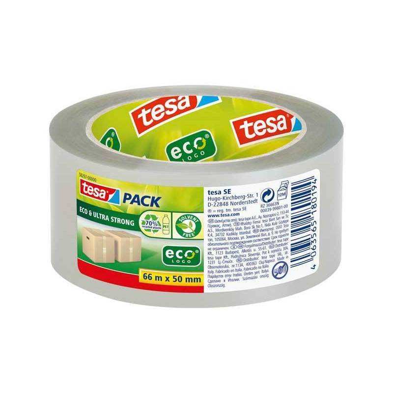 CINTA EMBALAR TESA ECO & ULTRA STRONG ECOLOGO® 66m CINTA EMBALAR TESA ECO & ULTRA STRONG ECOLOGO® 66m