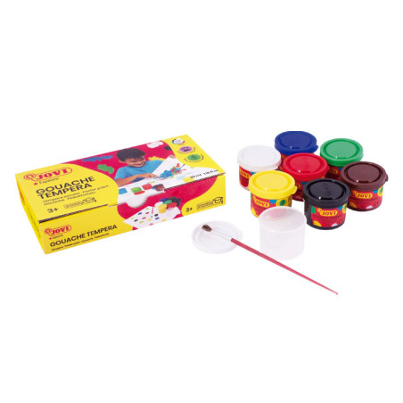 PACK 7 BOTES TÉMPERA JOVI 35ml + PINCEL