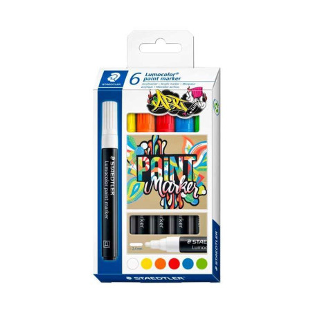 ESTUCHE 6 ROTULADORES STAEDTLER LUMOCOLOR PAINT MARKER