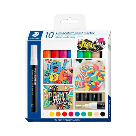 ESTUCHE 10 ROTULADORES STAEDTLER LUMOCOLOR PAINT MARKER
