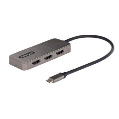 HUB MST USB-C A 3 PUERTOS HDMI - ADAPTADOR USB TIPO C A HDMI TRIPLE HASTA 4K DE 60HZ CON DP 1.4 DE MODO ALT DSC HDR - DI