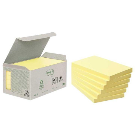 CAJA 6 BLOCS NOTAS POST-IT ECOLÓGICAS 76x127mm