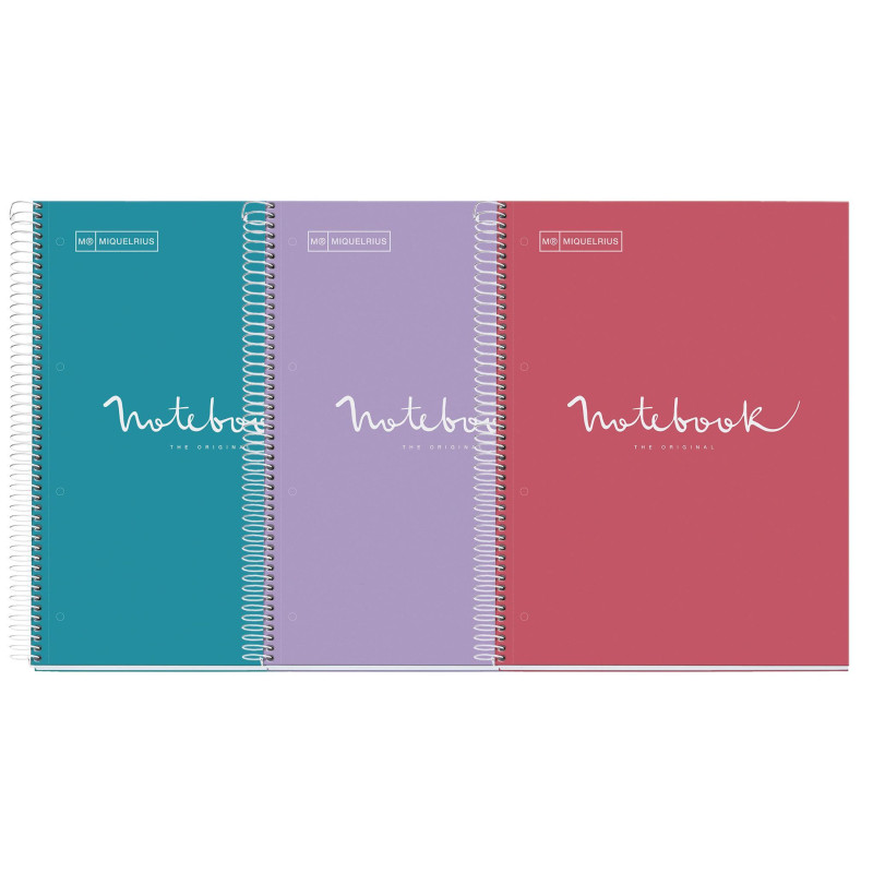 PACK 3 CUADERNOS MIQUEL RIUS NOTEBOOK 1 ESPIRAL "EMOTIONS" 80h A4 5x5 PASTEL 2 PACK 3 CUADERNOS MIQUEL RIUS NOTEBOOK 1 ESPIRAL "EMOTIONS" 80h A4 5x5 PASTEL 2